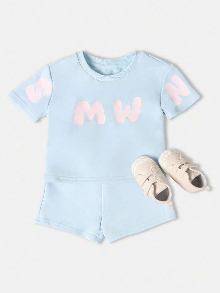 Oversized SMWN T-Shirt With Matching Shorts Set