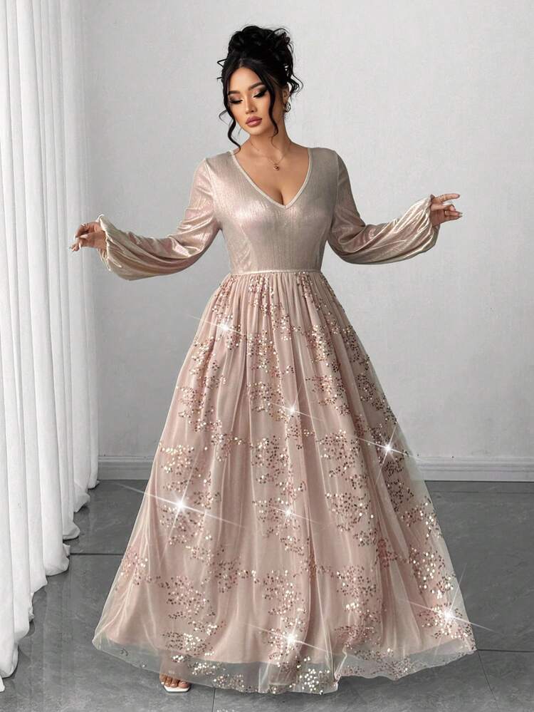 Elenzga Halloween Plus Size Dresses Fall Cloth For Women - Apricot - View 3