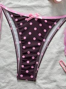 Swim Mod 2025新款女士随机印花三角比基尼套装，性感沙滩度假休闲比基尼套装 - 彩色 - 查看 5