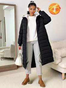 Mädchen Winter Lange Lose Kapuzen Gefütterte Jacke, Geeignet für tägliche Fahrten und Zusammenkünfte im Herbst