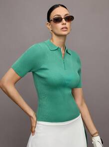 Activina 女士休闲纯色短袖毛衣