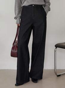 Dazy-Less Women's Casual Commuter Versatile Straight Leg Jeans