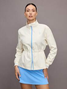 Activina 休闲百搭收腰立领运动夹克 - 奶油白 - 查看 3