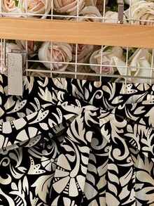 SHEIN LUNE Pantalones largos de mujer con cintura suelta y estampado floral casual, adecuados para primavera/verano