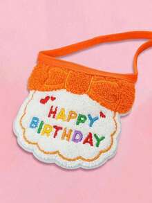 PETSIN 2pcs/Set Pet Cat Dog Birthday Costume, Made Of Polyester, Cartoon Cute Accessories For Birthday, Party, Holiday Celebration