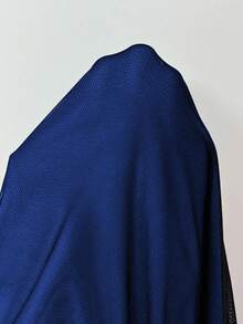 Rafferiza 优雅修身鱼尾下摆 V 领腰部褶皱针织网眼玫瑰红色衬里长款连衣裙，适合秋冬女士 - 寶藍色 - 查看 8