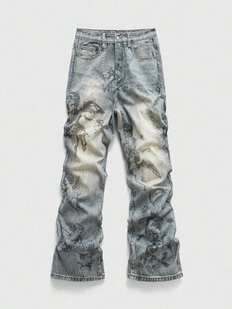 Street Life Jeans casuales de hombre con bolsillo y pierna acampanada