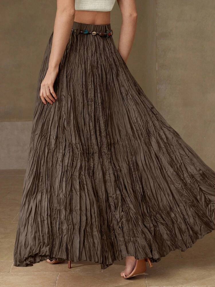 PLEATED FLOWY SKIRT