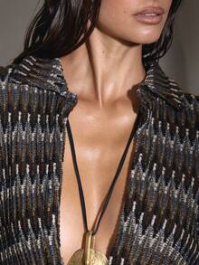 MUSERA 超深V领针织修身长袖迷你连衣裙，秋季可爱乡村西部风夜店性感夜店同步春夏优雅连衣裙 - 彩色 - 查看 6