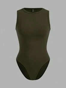 SHEIN EZwear 4 件套休闲圆领吊带背心，修身女式紧身衣，适合夏季