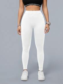 SHEIN Essnce 女士休闲高腰修身长款瑜伽裤，适合运动和瑜伽，秋夏季