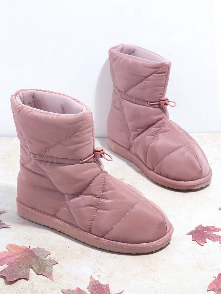 Drawstring Detail Padded Ankle Boots