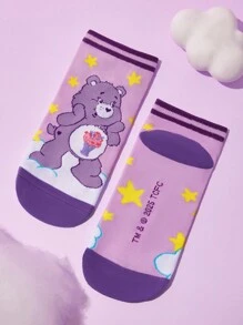 SHEIN X Care Bears 5 双柔软透气吸湿排汗休闲短袜，时尚可爱，彩色短袜，加固脚趾和脚跟，经久耐用，男女通用，四季百搭，夏冬 - 彩色 - 查看 9