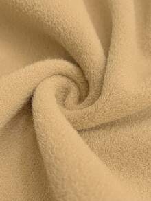 Rafferiza 女士纯色翻领A字型羊毛斗篷 - 卡其色 - 查看 8