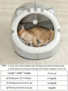 Zazumi PETSIN 1件装可爱柔软猫床屋舒适透气猫睡篮适合小型/中型/大型猫全年使用 - 彩色 - 查看 2