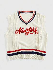 ROMWE MEN Prep 男士針織背心 - 彩色 - 查看 1