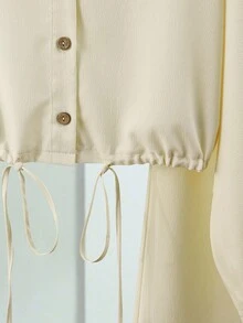 GlowEve Women's Casual Long Sleeve Shirt + High Waist Slim Fit Pants 2 Pieces Set Fall Cloth For Women - Apricot - View 4