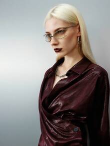 Airlisse Women's Autumn Stylish Textured V-Neck Waist Cinched Long Sleeve Blouse Fall Cloth For Women - Burgundy - View 6