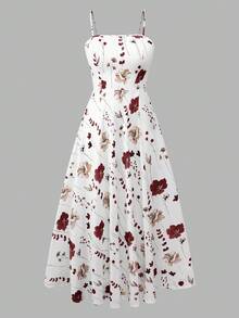 Franclia 大码女式时尚夏季碎花雪纺连衣裙和夹克优雅两件套