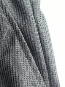 Manfinity Homme Bộ đồ thường ngày cho nam mùa hè áo thun tay ngắn cổ tròn trơn màu kèm quần cạp rút - Màu xám đen - Xem 3