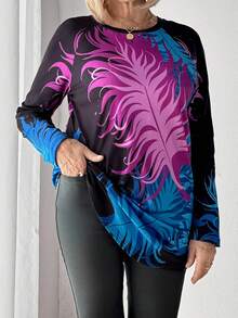 SHEIN LUNE Old Money Style Women Graphic Tees Women Women's Simple Fashionable Casual T-Shirt, For Everyday Wear