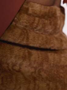 MUSERA Low Rise Fitted Faux Fur Mini Skirt Fall Autumn Cute Country Western Night Out Elegant Party Summer Vacation Holiday Festival - Brown - View 6
