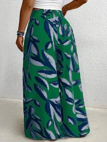 Quần ống rộng rút dây thoải mái cỡ lớn - màu xanh lá - Xem 2