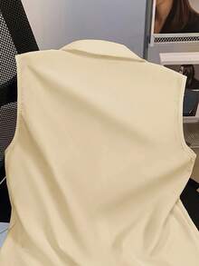 GlowEve 女式无袖单排扣休闲骑士印花衬衫