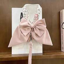 Zazumi Japanese Style 3-In-1 Leash & Harness Bowknot Design For Dogs, Suitable For Poodle & Teddy Breeds