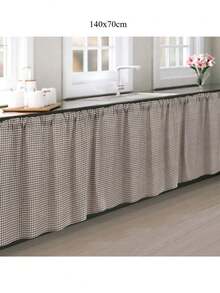 1 pieza Cortina cenefa de cuadros vintage, cortina de estilo granja "Coffee Break", cortina para puerta de cocina, divisor de habitación, cortina de tela japonesa apta para todas las estaciones, cortina para armario sin taladrar - Multicolor - Ver 7