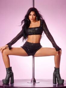 Cuccoo CUCCOO LuxiPop Botines y botas cortas para mujer, sexys y de moda para discoteca, vuelta al colegio, Halloween, fiesta de Navidad, zapatos de plataforma