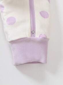 SHEIN 2件套女宝宝波点格子兔连体裤套装，可爱圆领长裤，适合外出、亲子活动或小型聚会，春秋季 - 彩色 - 查看 3