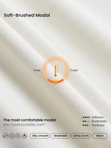 GLOWMODE Modal Get Comfy Ultra-Soft Smooth Loose Fit Adjustable Hem V-Neck Pullover Daily Casual Wear Fall Winter - White - View 6