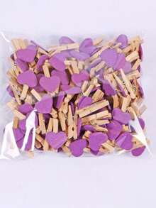 10/20/50PCS Heart-Shaped Wooden Clothespins,Wooden Clips For Photo Clips , Mini Decorative Wooden Pegs, For Crafts, Drying Clothes, Photo Folder, Wedding Party Favors, Hanging Postcards, DIY Decor, Clothes Pins, Family Wedding Valentine's Day Decoration Stationery Decoration, Useful Gadgets - Multicolor - View 7