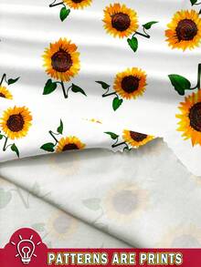 SHEIN EZwear Casual Minimalist Slim-Fit Sleeveless Maxi Dress, Sunflower Print, Suitable For Summer,Springbreak ,Brunch-Ready Summer Dresses For Women Boho Suitable For Going Out Chic Dress - Multicolor - View 3