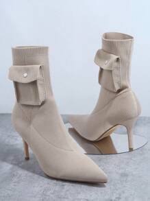SHUZIA Botines elástico de punta cerrada tobillo - Beis - Ver 2