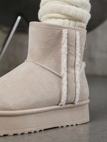 SHUZIA Women's Plain Versatile Ankle Boots And Short Boots - Beige - View 6