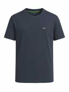 Hugo Boss Camiseta casual de cuello redondo y manga corta para hombres, versátil para el verano - 406 Azul oscuro - Ver 4