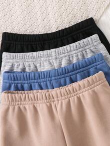 SHEIN Conjunto de 4 peças de calças de moletom térmicas forradas para bebês meninos, estilo casual, confortável e versátil, ideal para uso interno e externo, dia a dia, esportes, brincadeiras e festas no outono/inverno. Calças para bebês recém-nascidos, calças para bebês, calças de moletom para bebês. - Multicolorido - Ver 6