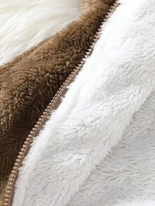 Newborn Baby Plush Brown Bear Hooded Romper, Thick Fleece Jumpsuit, Unisex Cute & Funny Loose Soft Baby Clothing, Suitable For Boys And Girls, Everyday Wear Or Outings, 0-9 Months Fall Winter - Brown - View 5