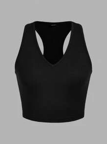 SHEIN EZwear 3 件套休闲简约百搭 V 领短款修身健身背心，适合夏季穿着 - 彩色 - 查看 11