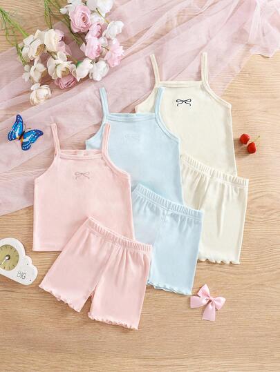 6pcs/Set Back To School Fashion  Young Girls Bra And Panty Sets Fall Winter