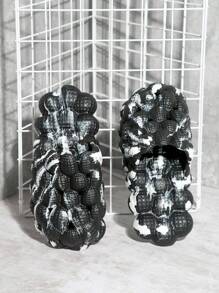 Closed Toe Slip On Bubble Slippers - Black and White - View 3