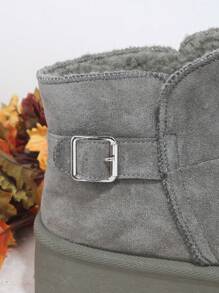 SHUZIA Faux Leather Slip On Ankle Boots - Olive Green - View 3