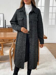 EMERY ROSE Women's Fashion Business Casual Mid-Length Regular Jackets For Women Long Coat Long Coats For Women Winter Clothes For Women Cardigan Long Long Jacket For Women Fall Clothes For Women Going Out Outfits