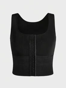 SHEIN Plus Size Men's Solid Color Undershirt & Underwear Shapewear Set