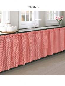 1 pieza Cortina cenefa de cuadros vintage, cortina de estilo granja "Coffee Break", cortina para puerta de cocina, divisor de habitación, cortina de tela japonesa apta para todas las estaciones, cortina para armario sin taladrar - Multicolor - Ver 11