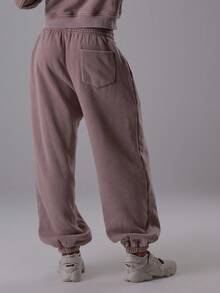 MUSERA Washed Drawstring Waist Joggers Vacation Casual Airport Summer Active  Fall  Holiday - Mocha Brown - View 2