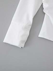 Big Boy Fitted Shirt - Unique Children's Autumn Blouse, White Inner Layer Clothing, Suitable For Office Wear, Long Sleeves - White - View 5