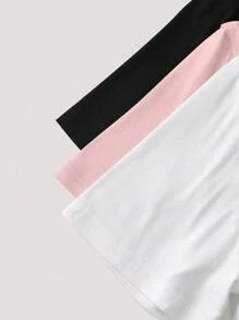 SHEIN Tricou de vară cu mânecă scurtă, culoare solidă, cu decolteu în V, mărime mare